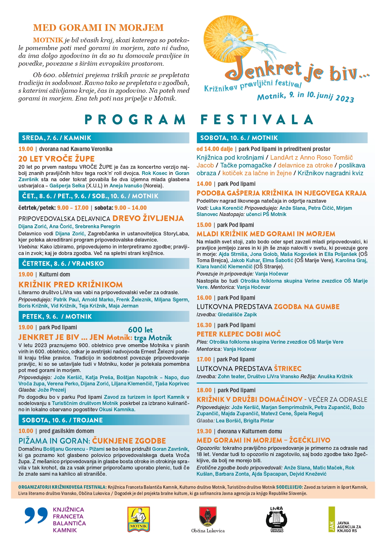 Program Križnikovega pravljičnega festivala 2023